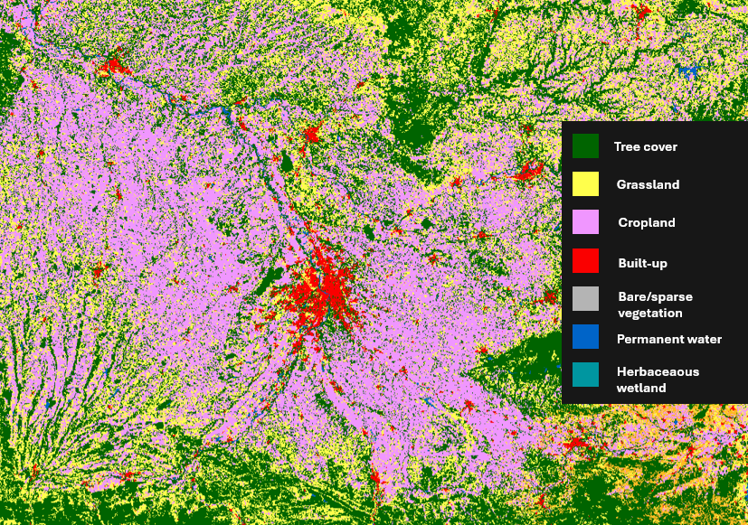 Visualisation QGIS de ESA World Cover